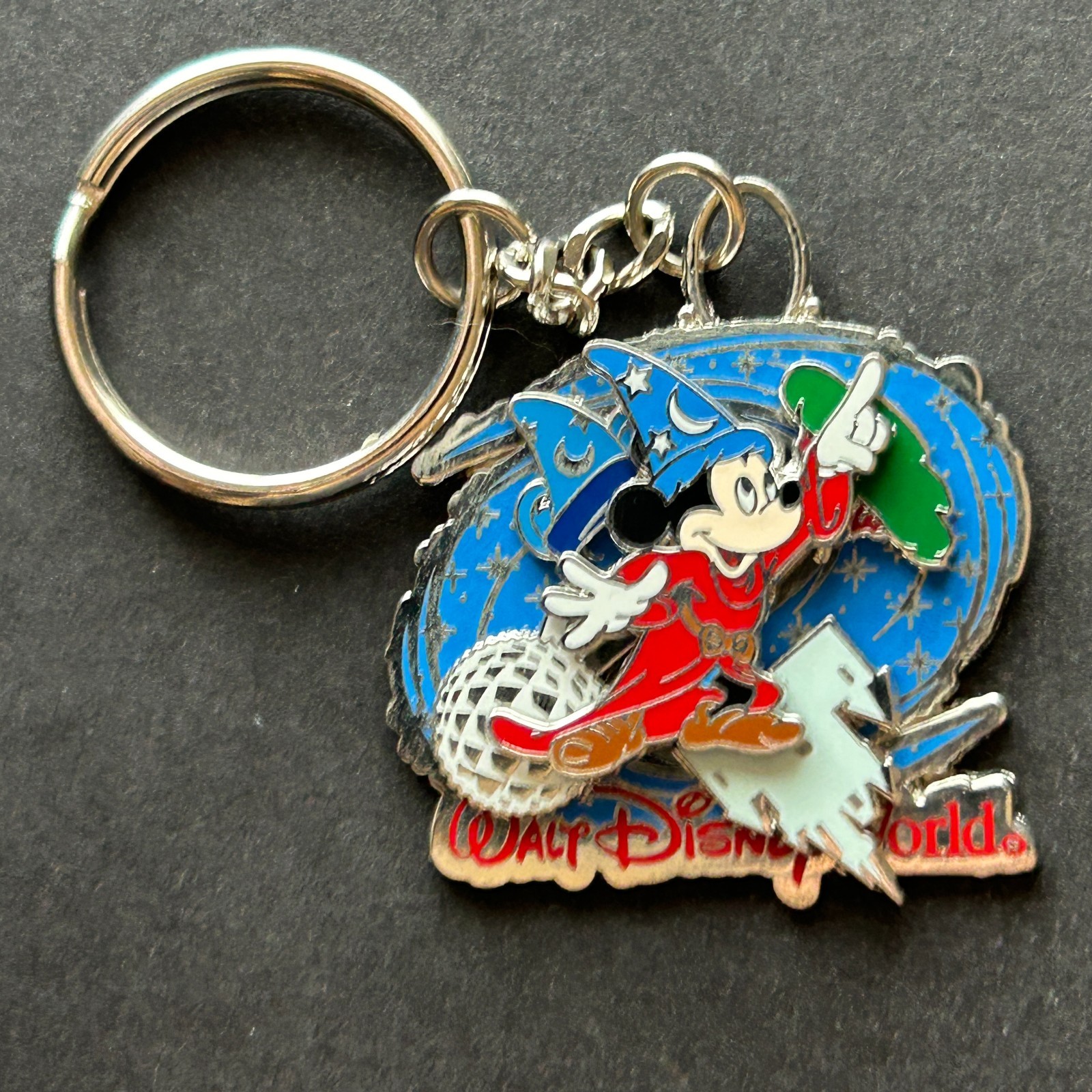 Walt Disney World Sorcerer Mickey Four Parks Spinner Disney Keychain 0