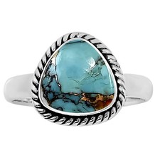 Spiny Oyster Turquoise - Arizona 925 Sterling Silver Ring s.8 Jewelry R-1009