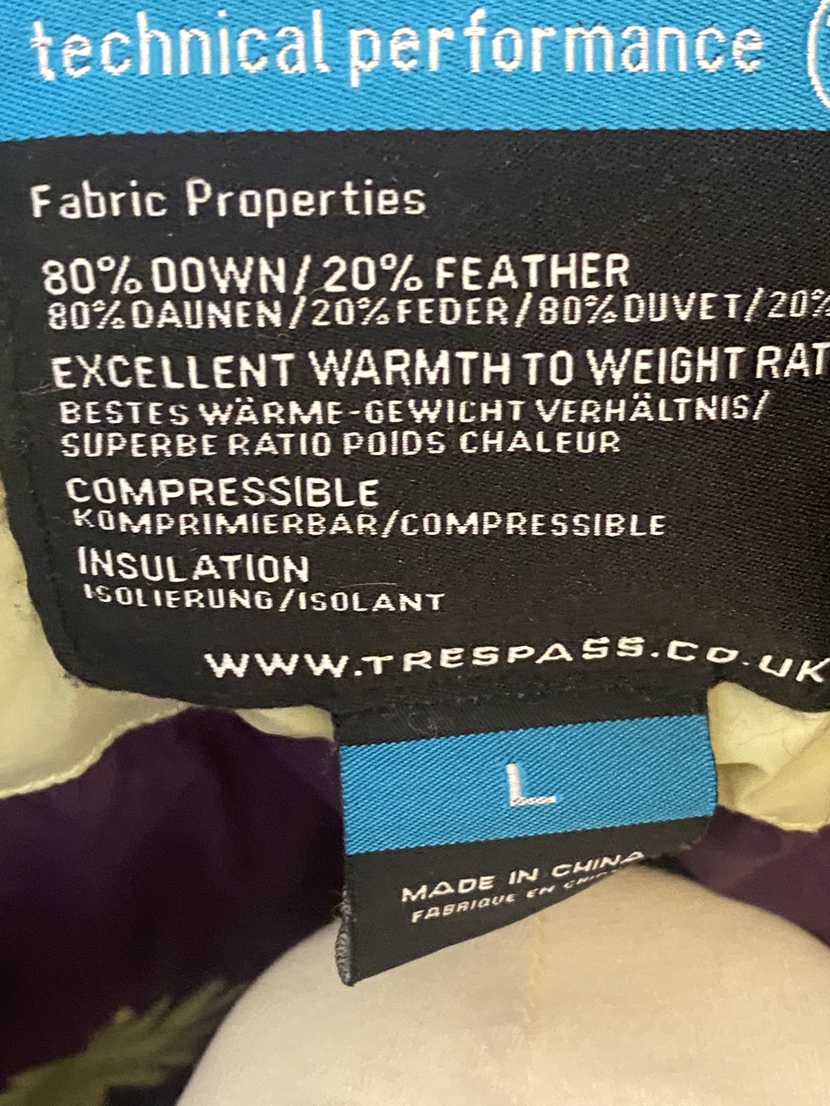 Trespass Technical Performance TP50 Down Fill Gre… - image 5