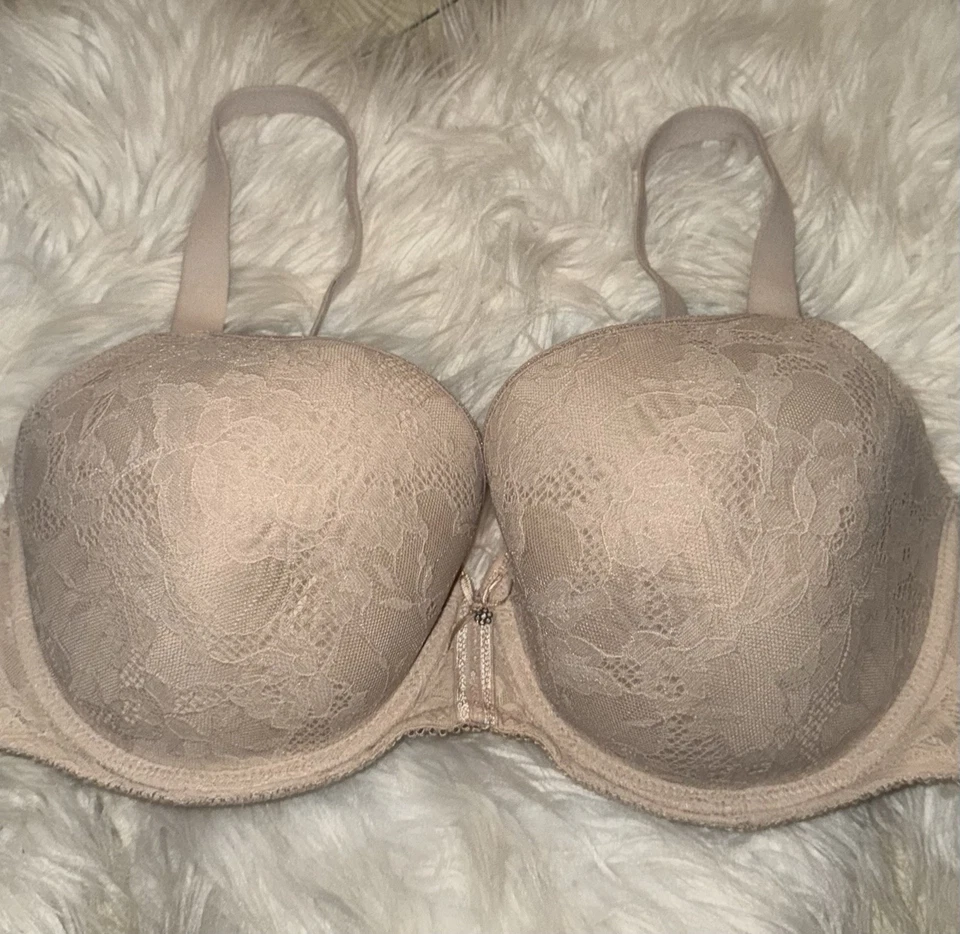 Wacoal 853201 Camiseta de Encaje Finura Sujetador Forrado Con Aros Para Mujer 36DDD Beige Foto 3 de 4