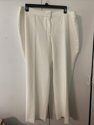Kasper Womens  White Pants Sz 20W Waist 44-48 Elastic Dw6