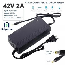 42V 2A Charger Power For 36V Li-ion Lithium Battery DC 5.5x2.1mm Plug US Stock