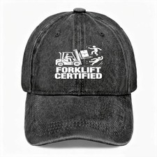 Forklift Certified Funny Warehouse Hat Worker Casual Unisex Washed Baseball Cap