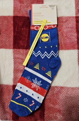 #ad #ad LIDL Christmas Socks Size Mens 9.5 12 Women 10.5 13 2025 Version NWT Blue $19.95