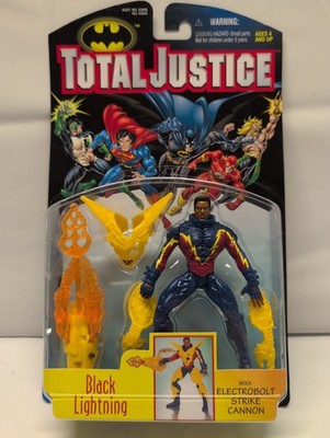 Black Lighting Total Justice w Electrobolt Strike Cannon Action Figure NEW 1997