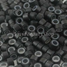 500 4.5mm Black Silicone Micro Rings Links for I Bonded Tip Human Hair Extension