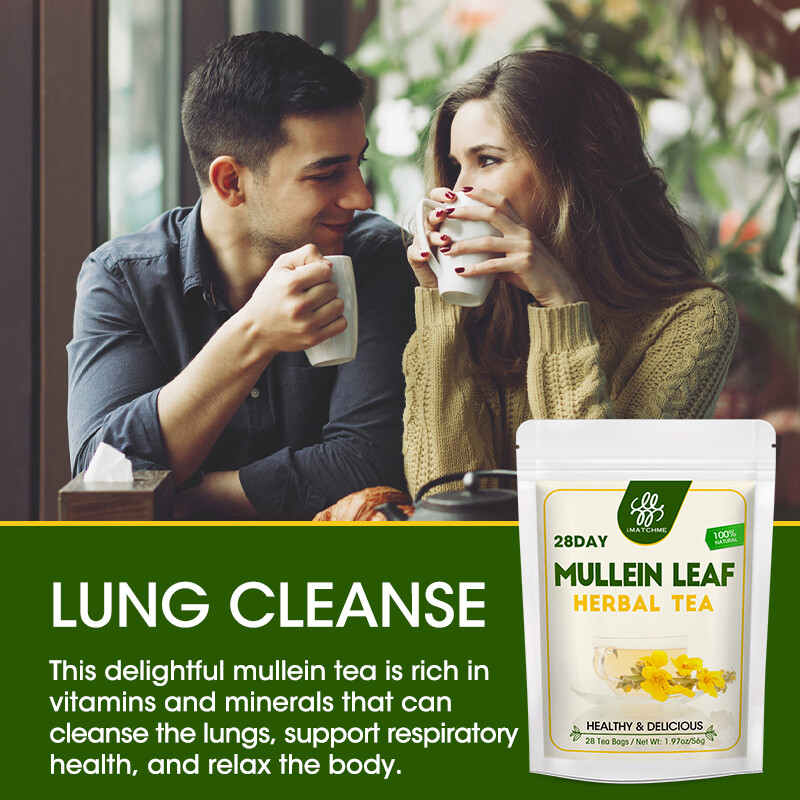 Mullein Tea Bags For Lung Cleanse Herbal Leaf of Flowers Detox Enhance Immune