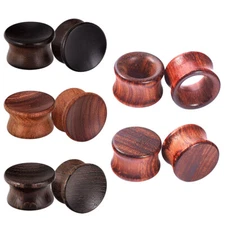 10pcs Natural Wood Ear Tunnel Plugs-Vintage Wooden Ear Gauges Stretcher-Earlets