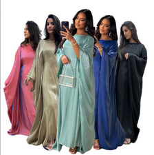 Abaya Dubai Women Maxi Dress Batwing Sleeve Kaftan Muslim Farasha Robe Summer