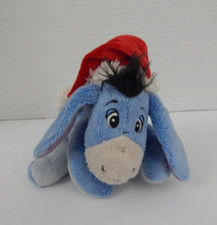 Disney  Just Play  Eeyore Bean Bag Plush w/Santa Hat  Scarf