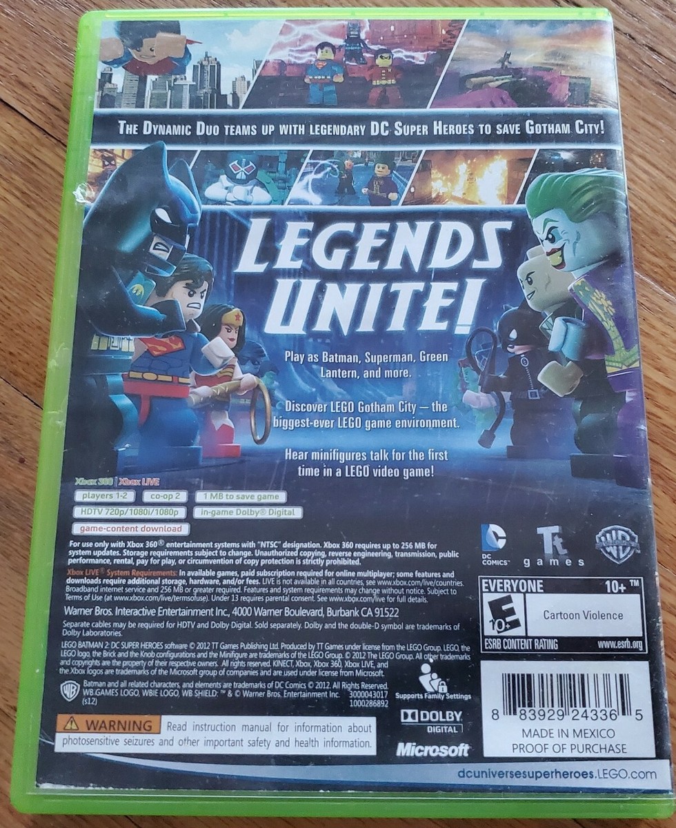 LEGO Batman 2: DC Super Heroes Microsoft Xbox 360 Case and Disc