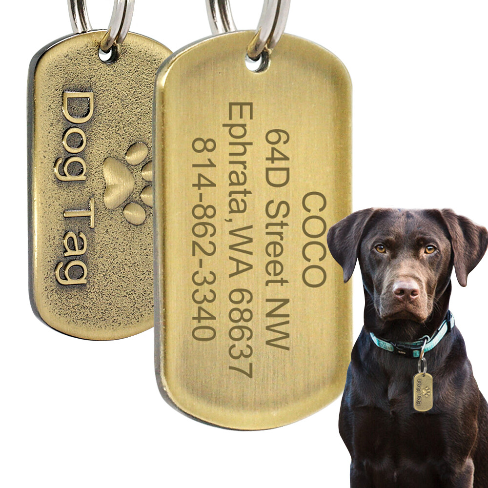 Personalized Military Dog Tag Custom Engraved Pet Name Phone ID