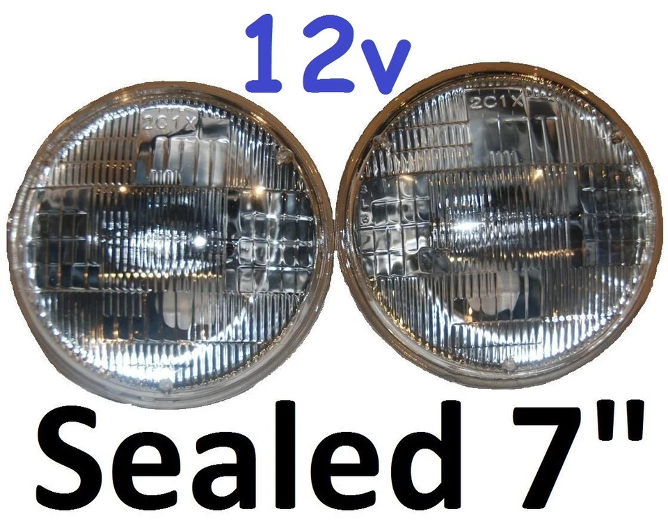 7" Headlights H4 Hi/Lo 3 pin 12V 75/50w Fiat 850 600 1500-2300 1500 132 130 - image 2 of 4