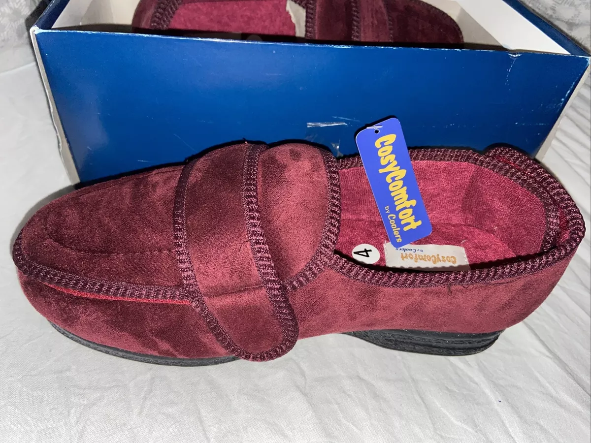Cosy Comfort by Coolers woman s wide fit slippers burgandy UK4 EU