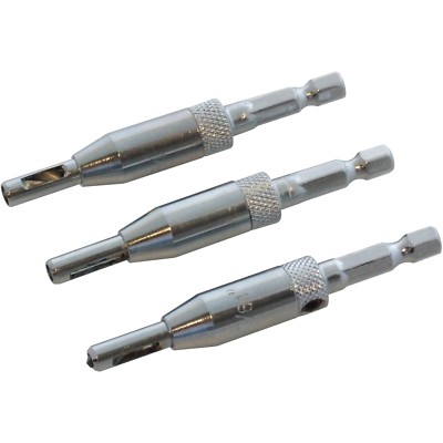 3-teiliges Scharnierbohrer-Set selbstzentrierend Lochgröße 7/64, 9/64, 11/64 Amtech F2825