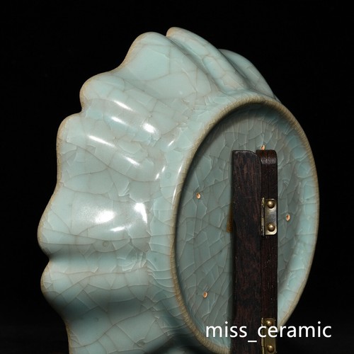 7" Heritage Song dynasty Porcelain ru kiln gilt poetry Flower mouth Brush Washer - Bild 8 von 9