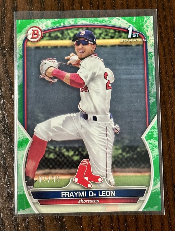 2023 Bowman Fraymi De Leon #2/99 Lunar Green SP!  with 3 card Lot 🔥
