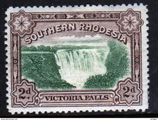 Southern Rhodesia 1932 single 2d stamp from the Victoria Falls set.