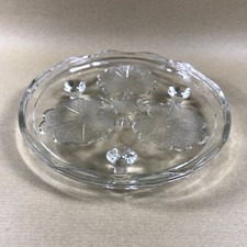 Vintage Crystal Cake Stand, Footed Cake Stand Cut Glass 23.5cm Wide 4cm Tall