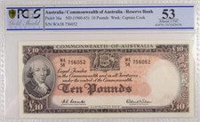 1960 Ten Pounds Coombs / Wilson Banknote in aUnc Condition