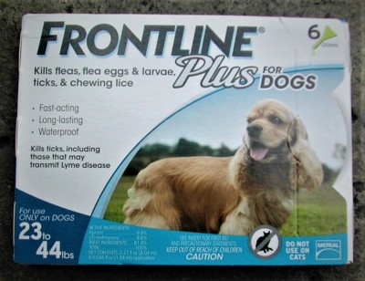 Frontline Plus for Dogs 23 44 lbs (6 pack) 100% Genuine EPA