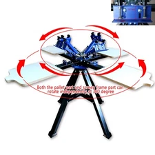 4 Color 4 Station Screen Printing Machine T-shirt Silk Screen Printer Floor Type