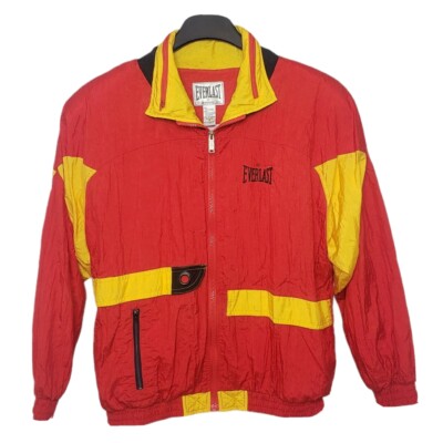 Vintage Everlast Windbreaker Jacket TI Sportswear Inc. Size M Red Yellow Black