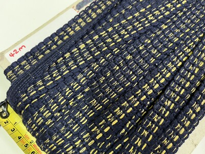 5m Marineblau & Gold 16mm Baumwolle Geflecht Schlaufe Gimp Geflochten Polster Umrandung Borte.