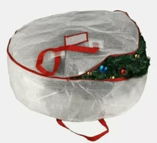 Christmas Wreath Holiday Storage Bag Large Heavy Duty White For 30" by Elf Stor