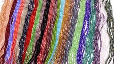 100 Faceted Rondelle Crystal Glass Beads 24 COLOURS 3x4mm