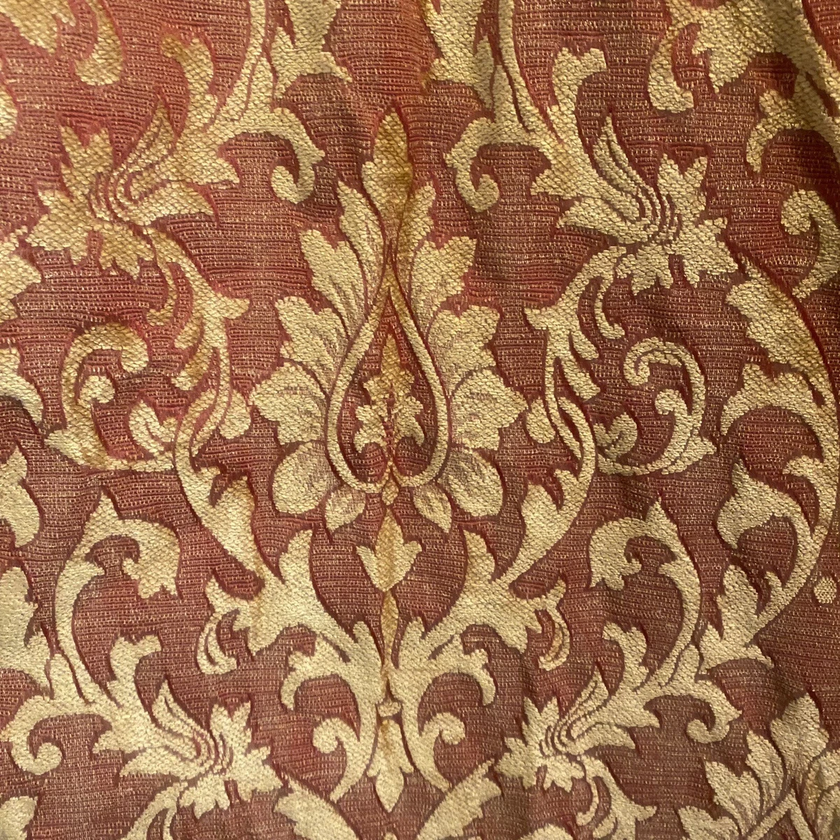 Red and gold curtain fabric sale