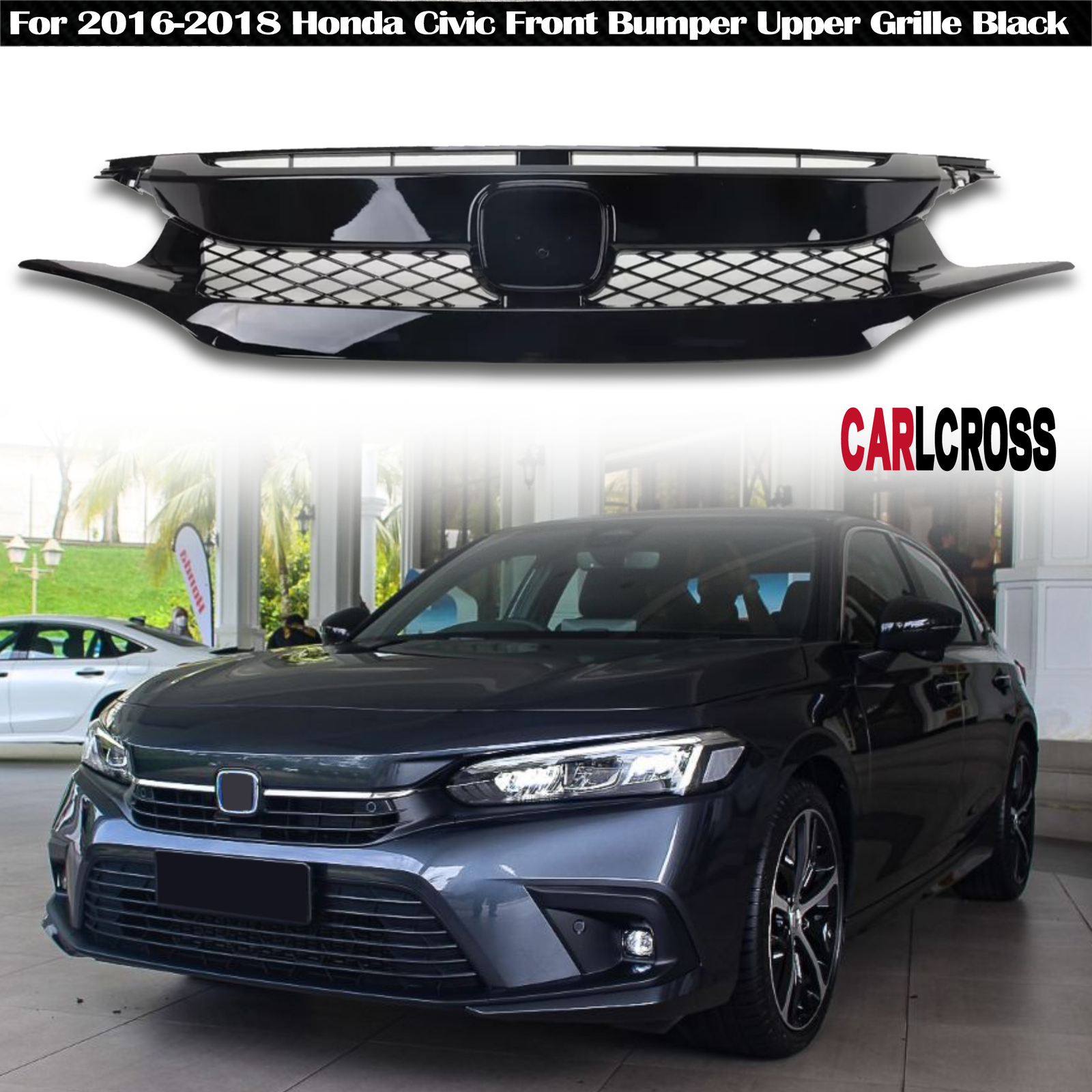 2016-2018 Honda Civic Type R Style Front Grille for Hatchback & Sedan
