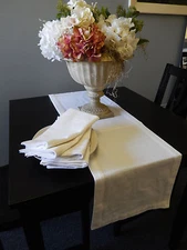 Organic Essentials White Woven Cotton Dinner Napkins Set of 4 