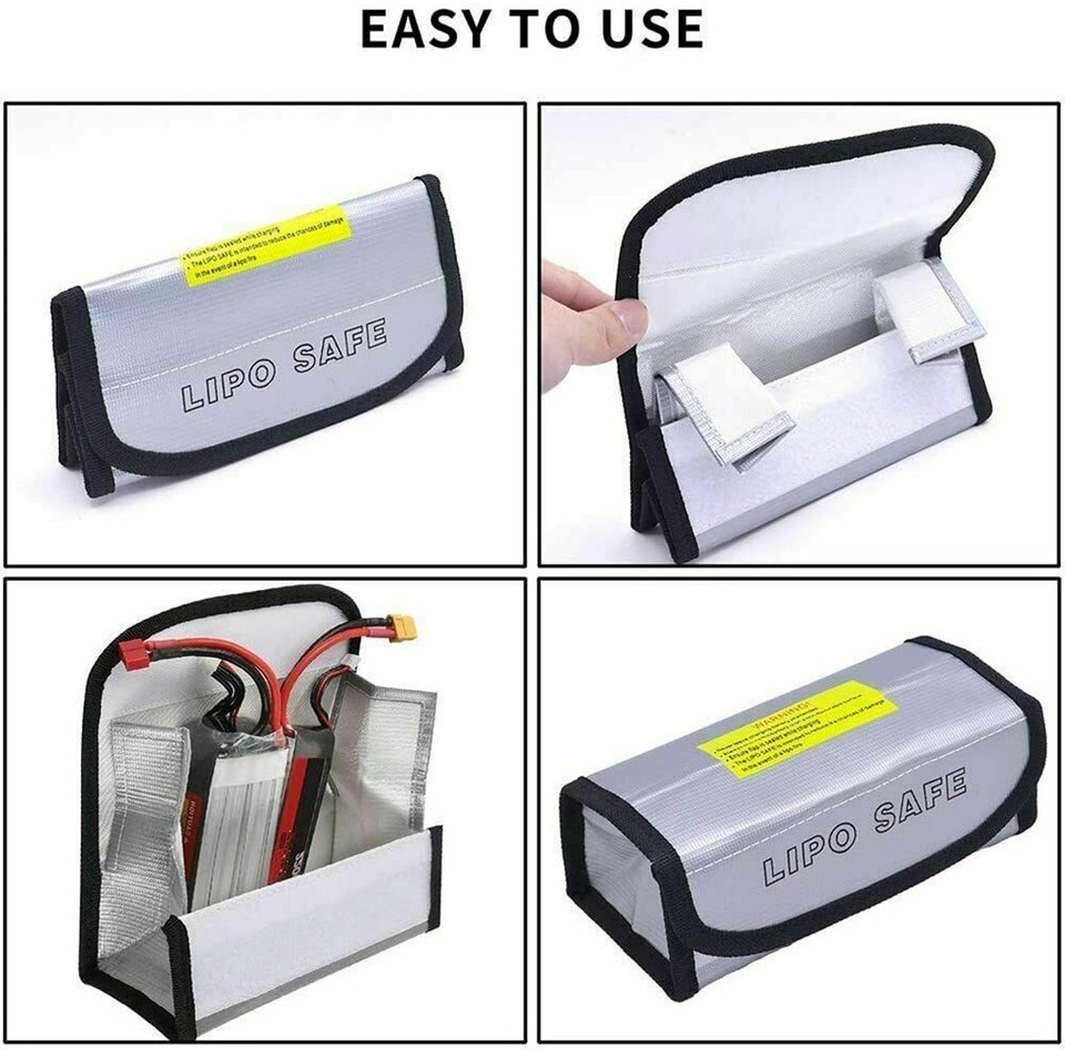 2PCS Fireproof Lipo Battery Safe Bag - Explosionproof Guard For Charging & Storage, 185x75x60mm Size - View #6