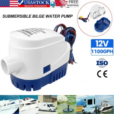 12V 1100GPH Automatic Submersible Boat Bilge Water Pump With Auto Float Switch