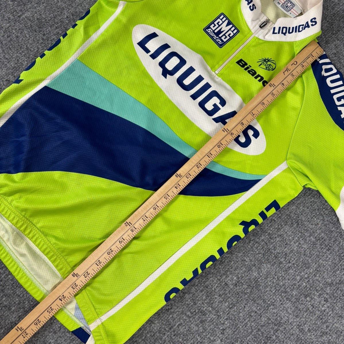 Maillot Cycliste Vintage Santini - Liquigas Bianchi Cannondale 2005, Taille XL, Homme