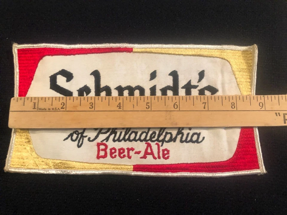 Schmidt's of Phila de colección NOS. "Parche chaqueta camisa espalda Beer Ale 8 1/2""X4 5/8""" Foto 3 de 4
