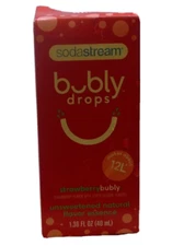 SodaStream Bubly Drops Strawberry  Unsweetened Natural Flavor 1.36 fl oz 6-PACK