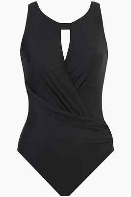 Miraclesuit Rock Solid Arden schwarzer Einteiler Badeanzug Look 10 Pfund leichter schlankmachend
