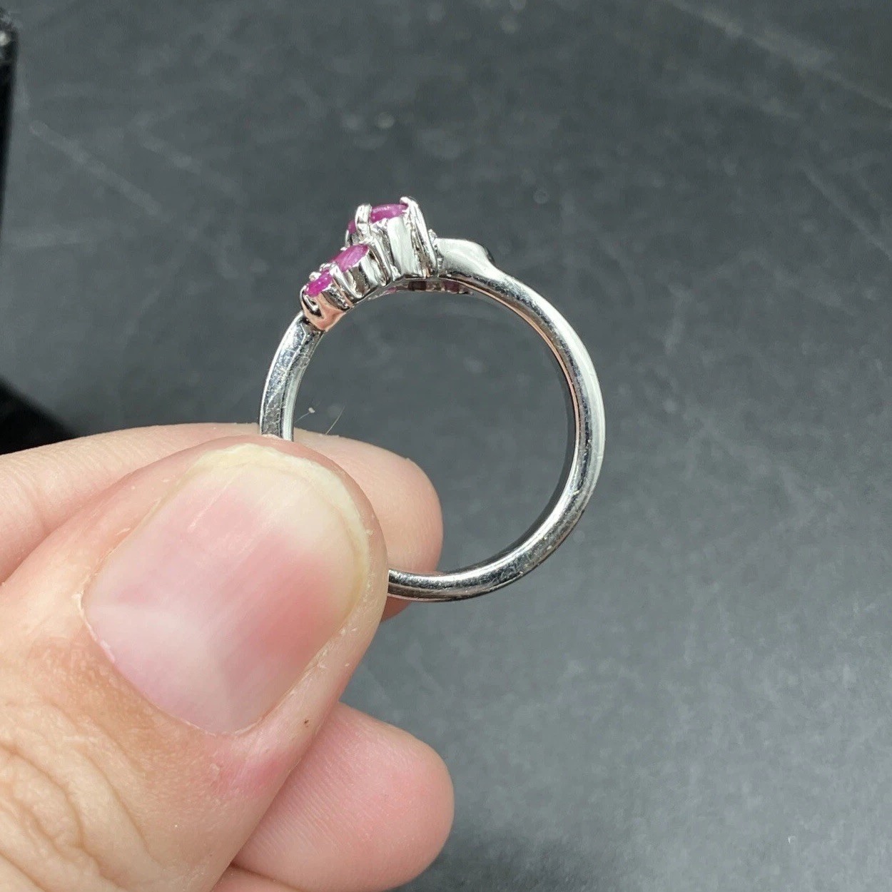 Sterling Silver 925 Natural Red Ruby Oval Cluster… - image 3