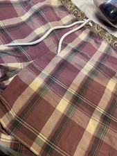 VTG Tommy Hilfiger Swim Shorts Big Logo Trunks Sz XLarge Plaid Denim Board Lined