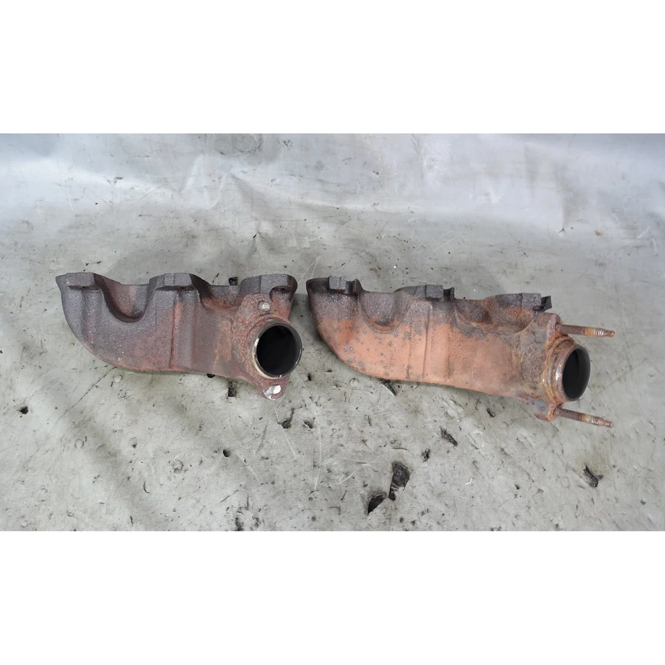 Par de colectores de escape de hierro dañado BMW E34 535i E32 735i M30 OEM Foto 4 de 4
