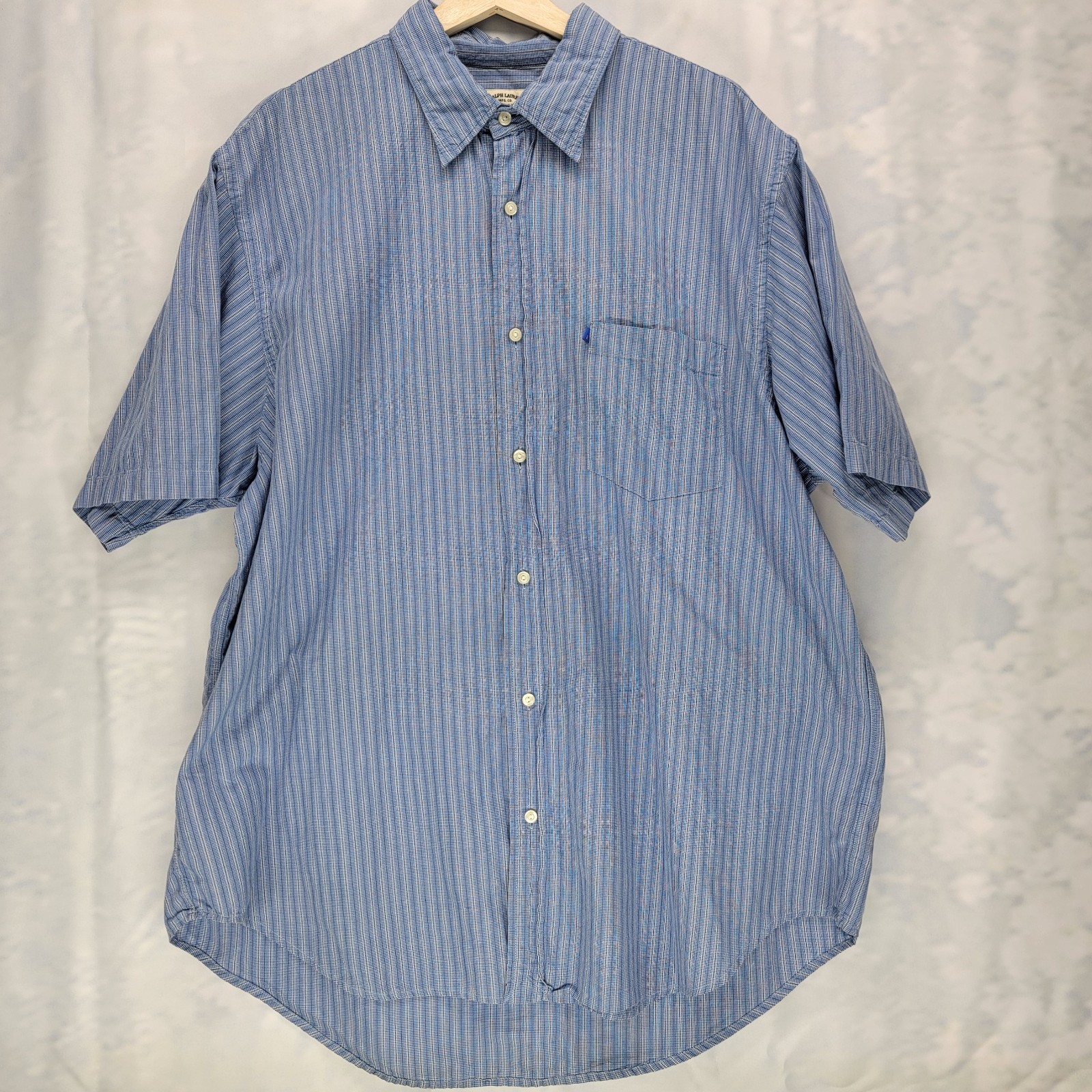 Vintage Polo Jeans Co Ralph Lauren Blue Striped Shirt Button Down Men’s XL