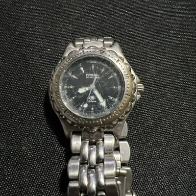 FOSSIL Blue AM-3110 Silver Tone Sports Quartz Analog Women's