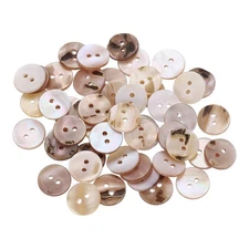 50 Pcs Natural Shell Button, 2 Hole 12.5mm Mother of Pearl Button, Purple