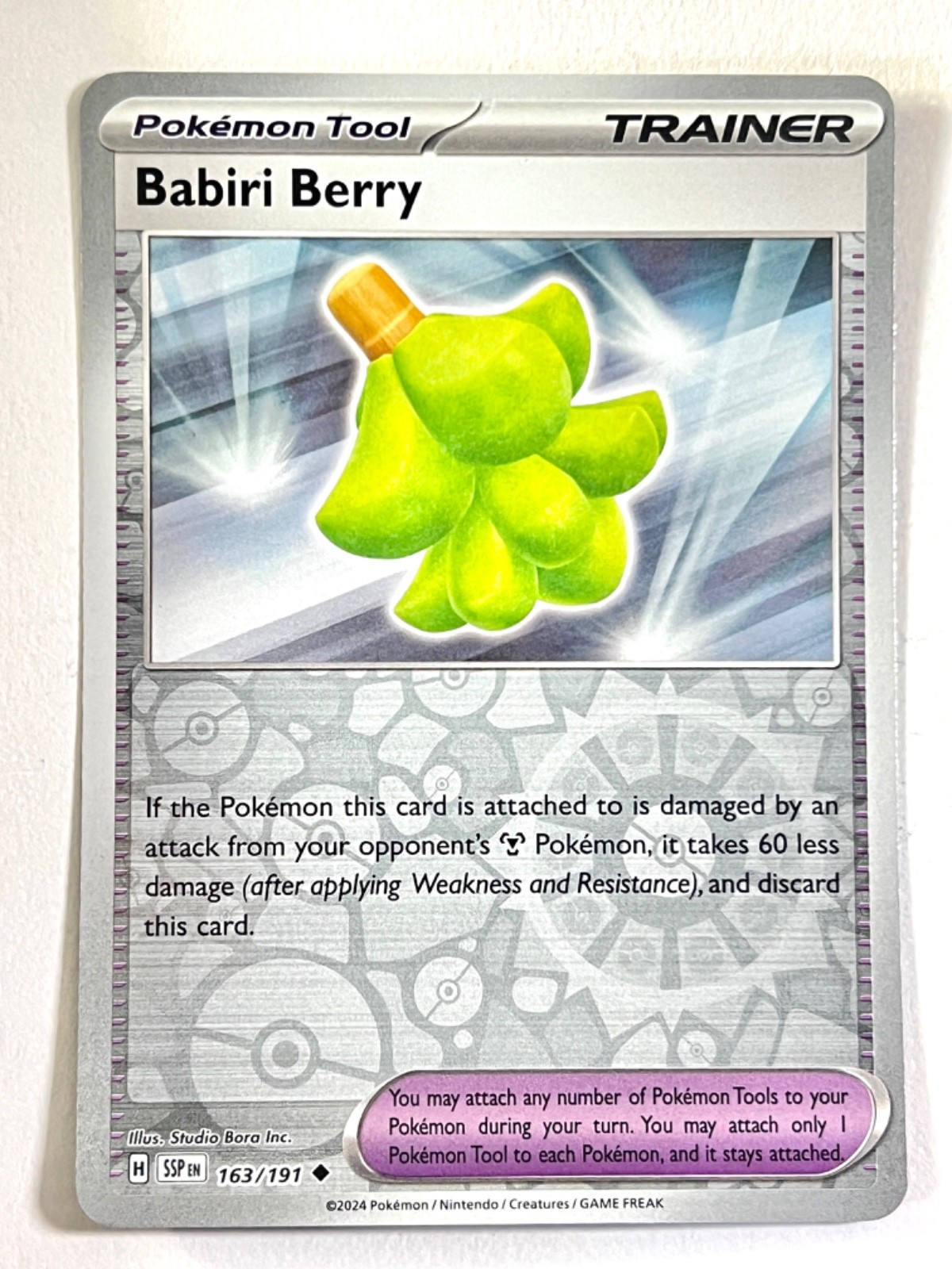 Babiri Berry 163/191 Reverse Holo Uncommon Surging Sparks - Pokemon Near Mint NM