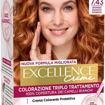 L Oréal Coloration Triple Excellence Feuchtigkeitsspendendes Haar Blond Ramato Gold 7,43