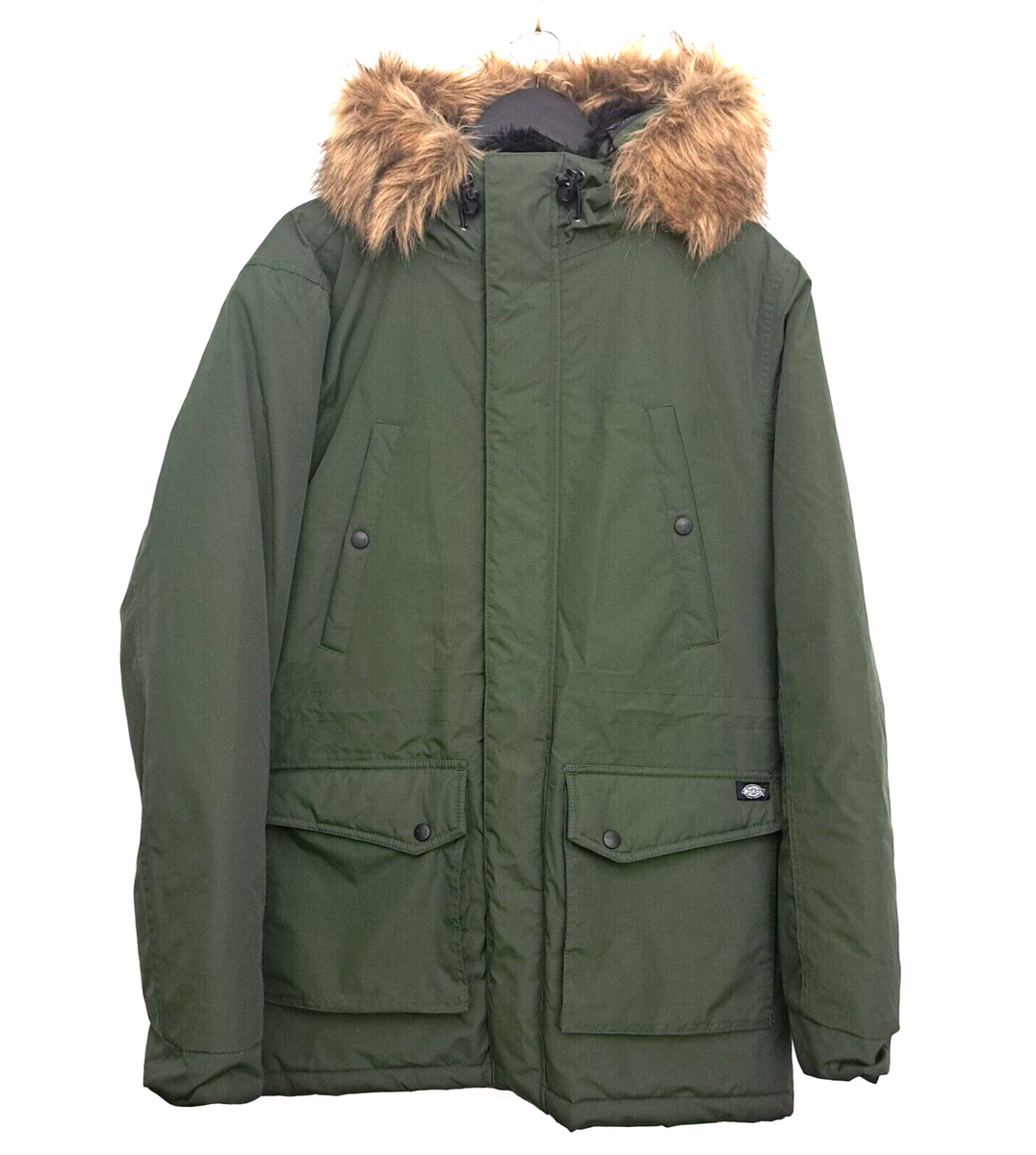 Dickies Mens Jacket M Curtis Parka Olive Green UK