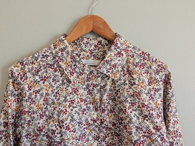 Foxcroft for Appleseed's Shirt Womens 18 Floral Wrinkle Free Cotton Button Down