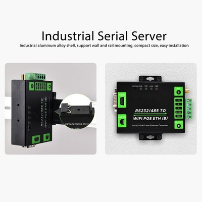RS232 RS485 To WiFi POE Ethernet Serial Server Converter Multifunction Indus SET